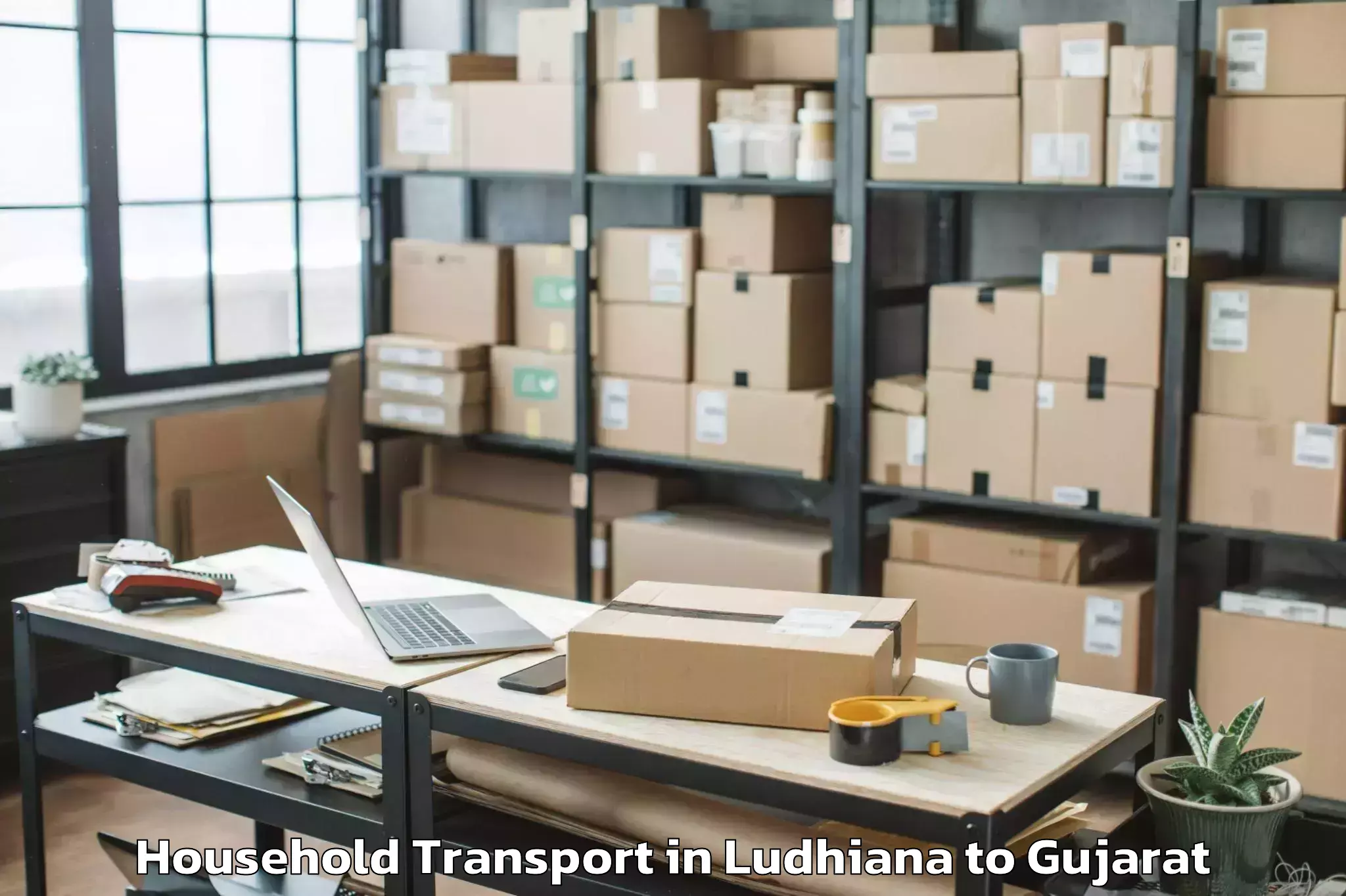 Top Ludhiana to Crystal Mall Rajkot Household Transport Available